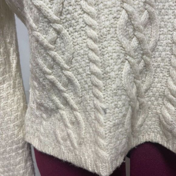 Paul James Vintage Womens 100% Wool Chunky Cable Knit Sweater Size L Fisherman - Picture 4 of 15